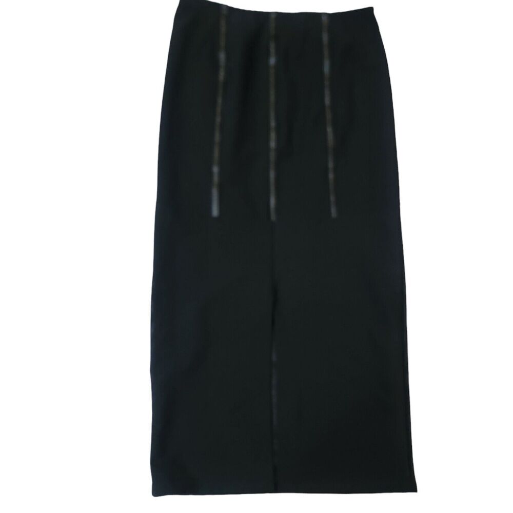 Tripp NYC Skirt Womans Extra Large Black Sheer Panel Maxi Skirt Witchy Goth Punk